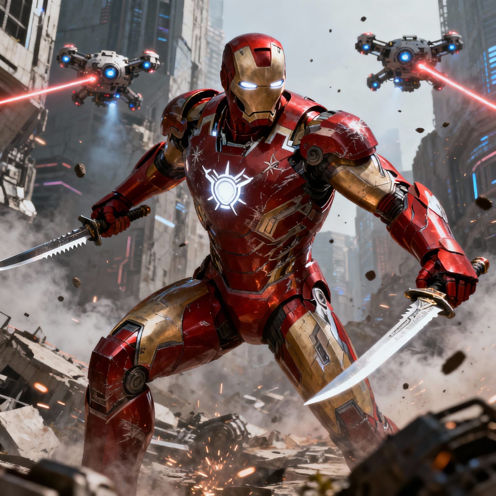 Crimson Paladin Iron Man in Action