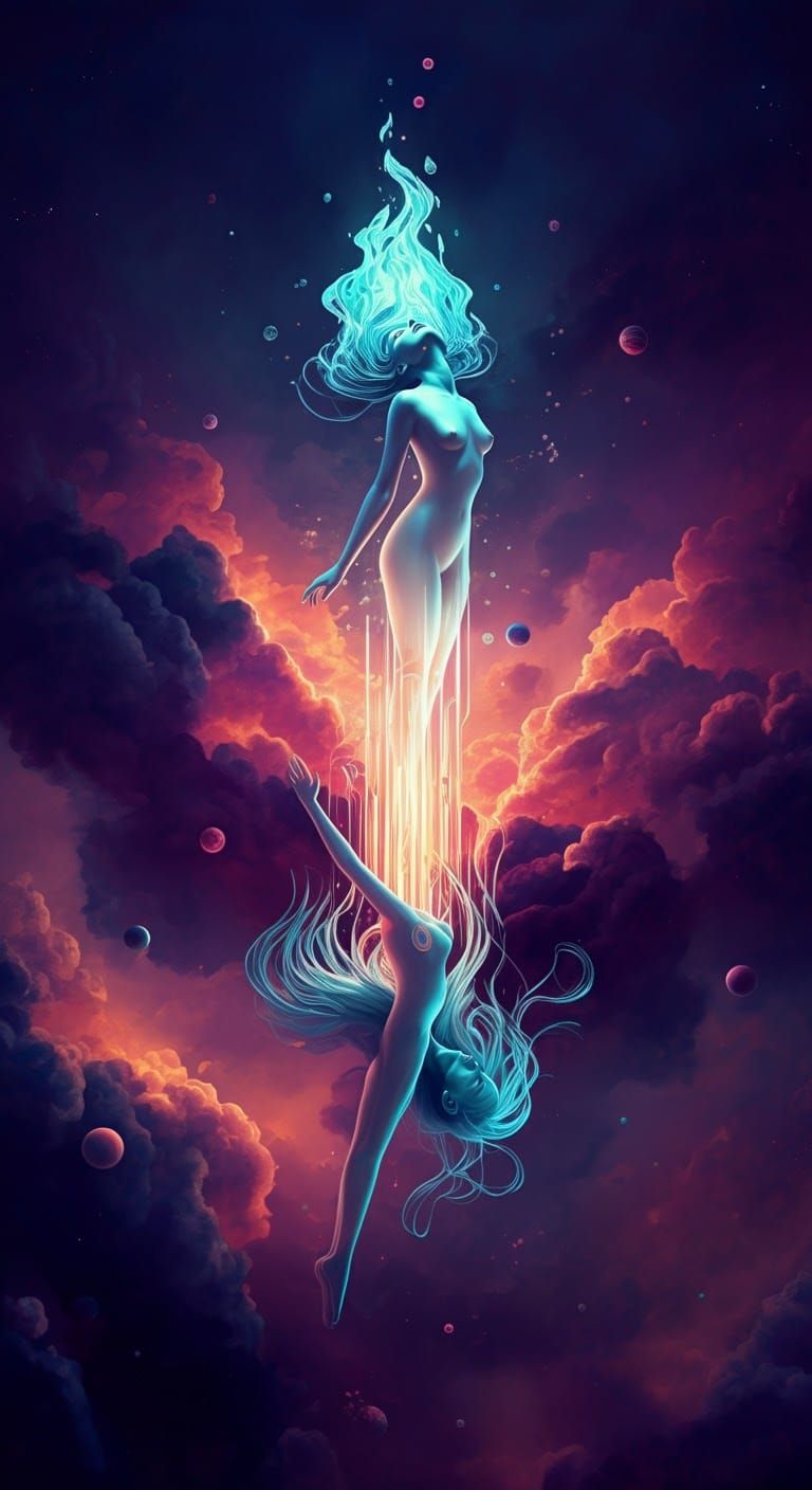 Dreamlike Figure Dissolving in Surreal Atmosphere