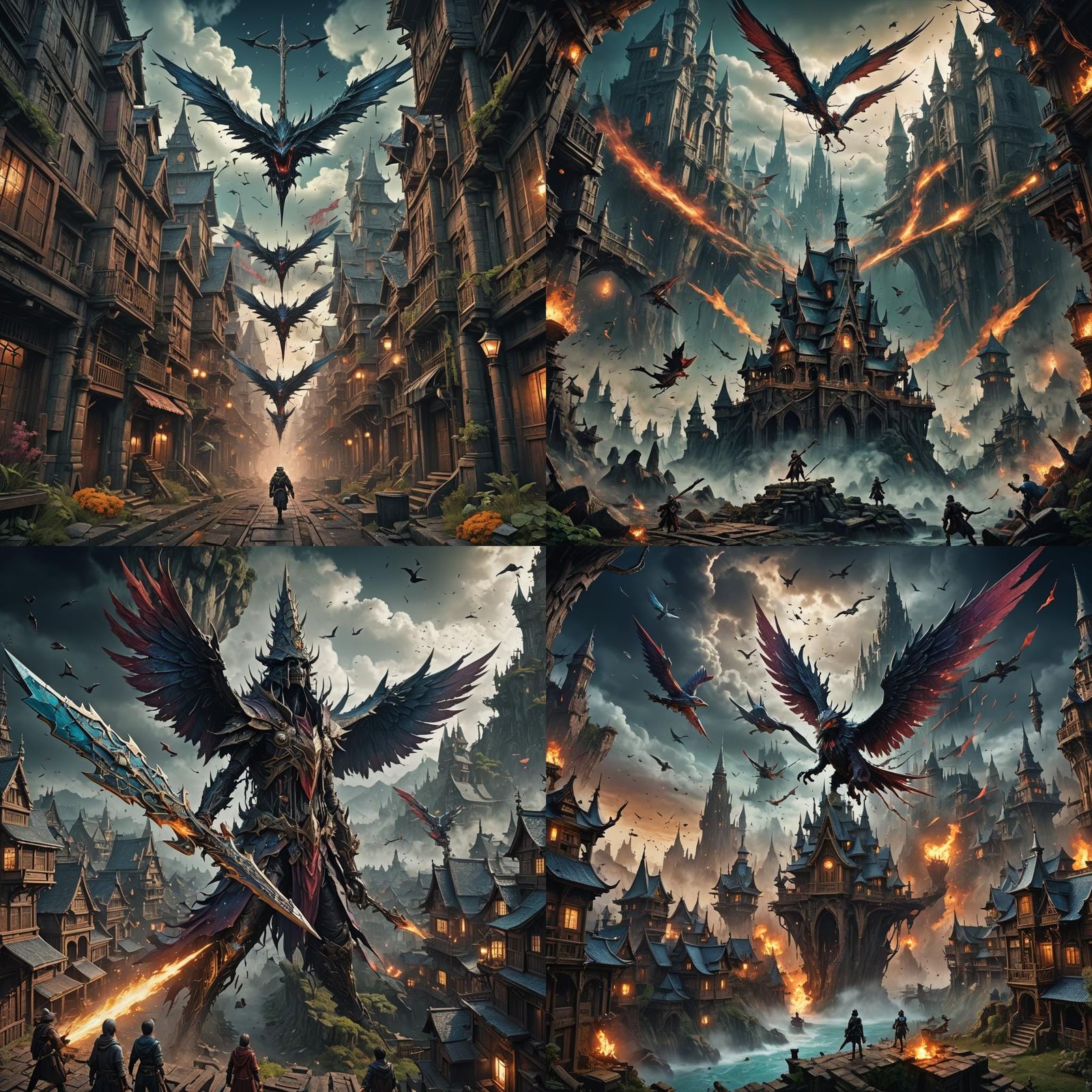 Flying V Guitar in Manga Horror Style