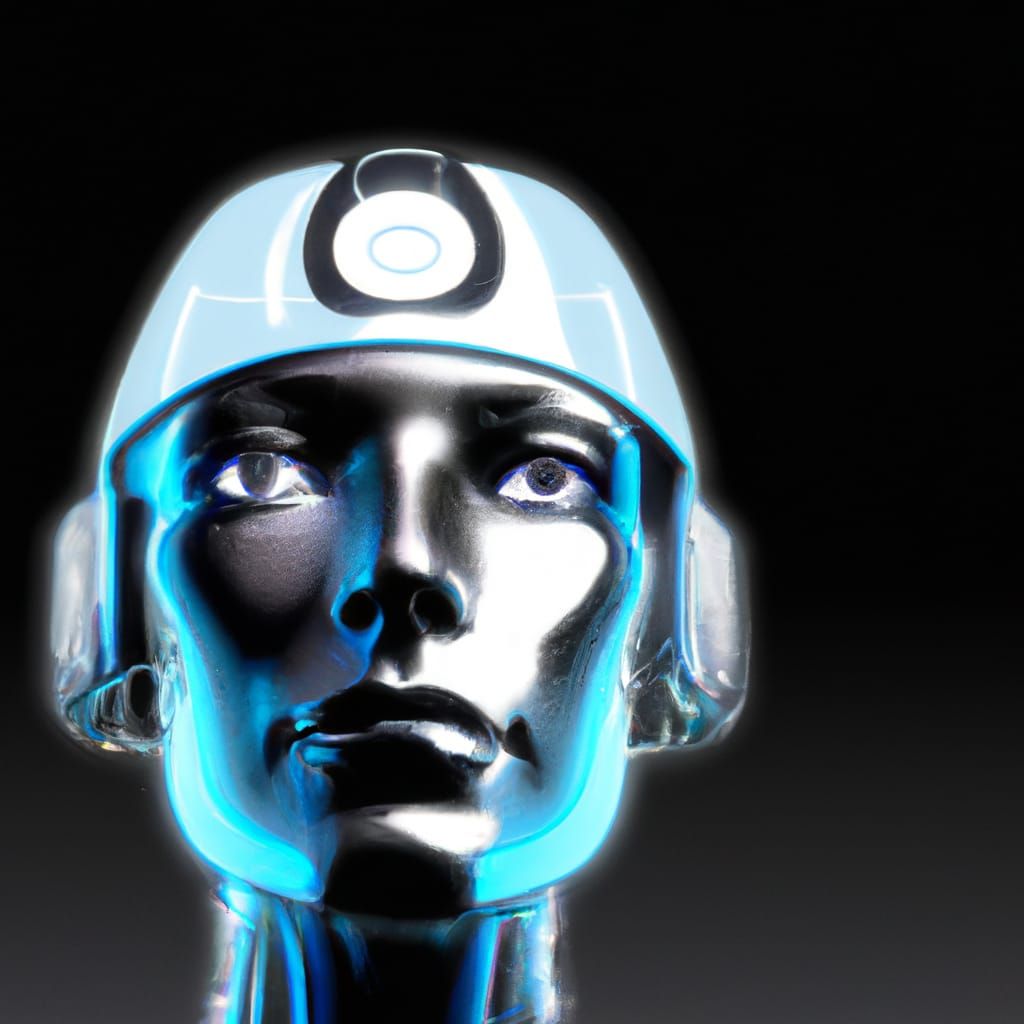 Tron-Inspired Cyborg with Beautiful Face