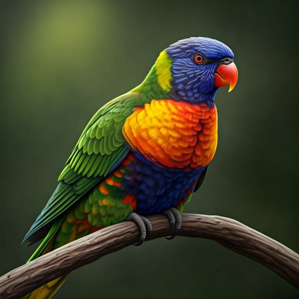 Rainbow Lorikeet in Flight: Oil Painting by Gurney