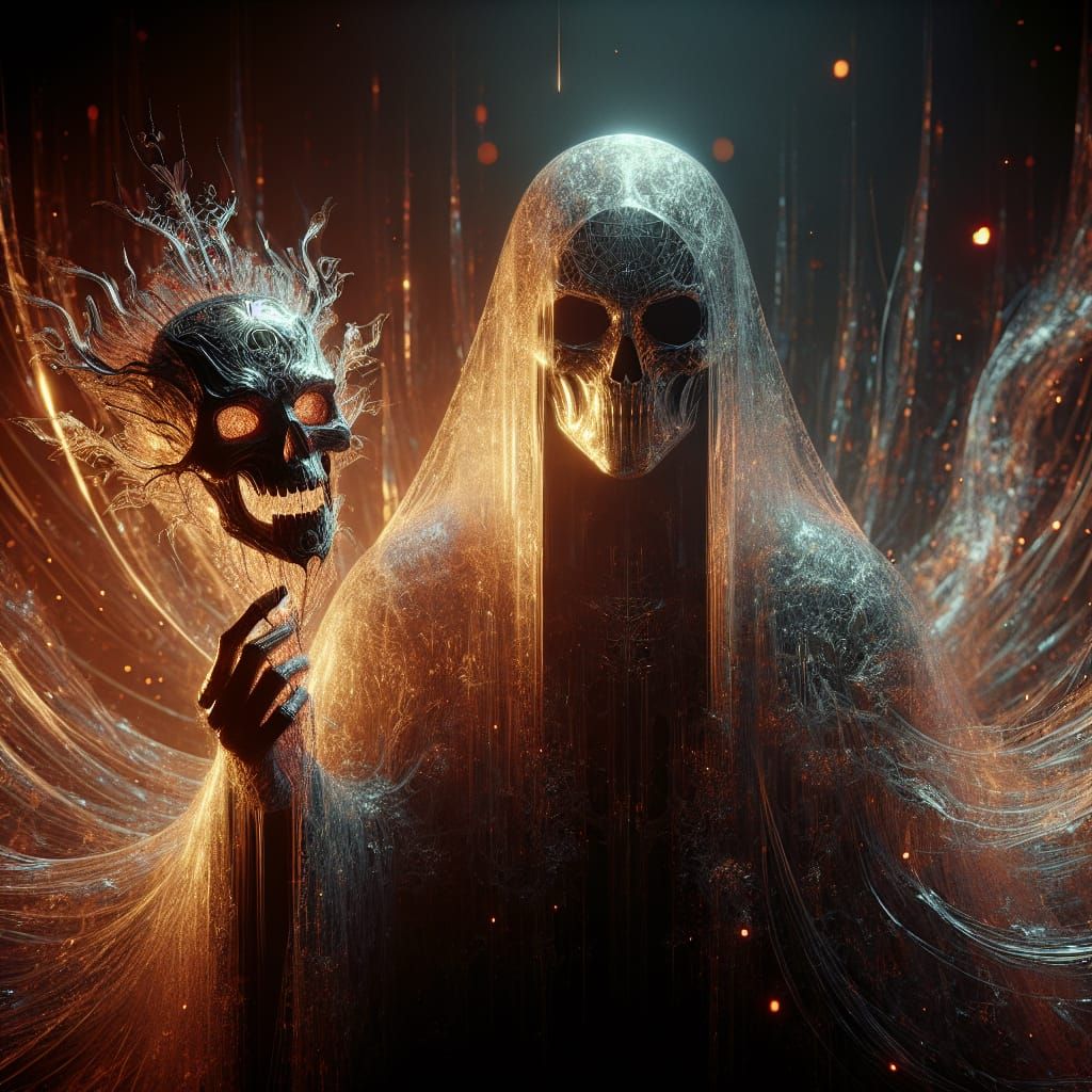 Hauntingly Beautiful Transparent Death Figure in High Resolu...