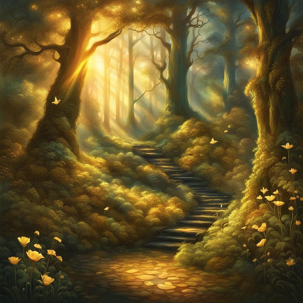 Enchanted Sword on Altar: Digital Art