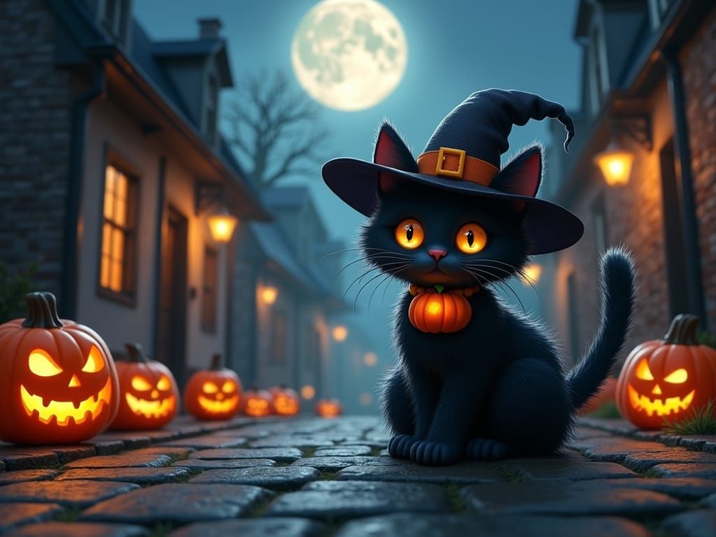Spooky kitty dressed for Halloween