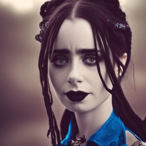 Gothic Vampire Portrait with Dreadlocks in HDR