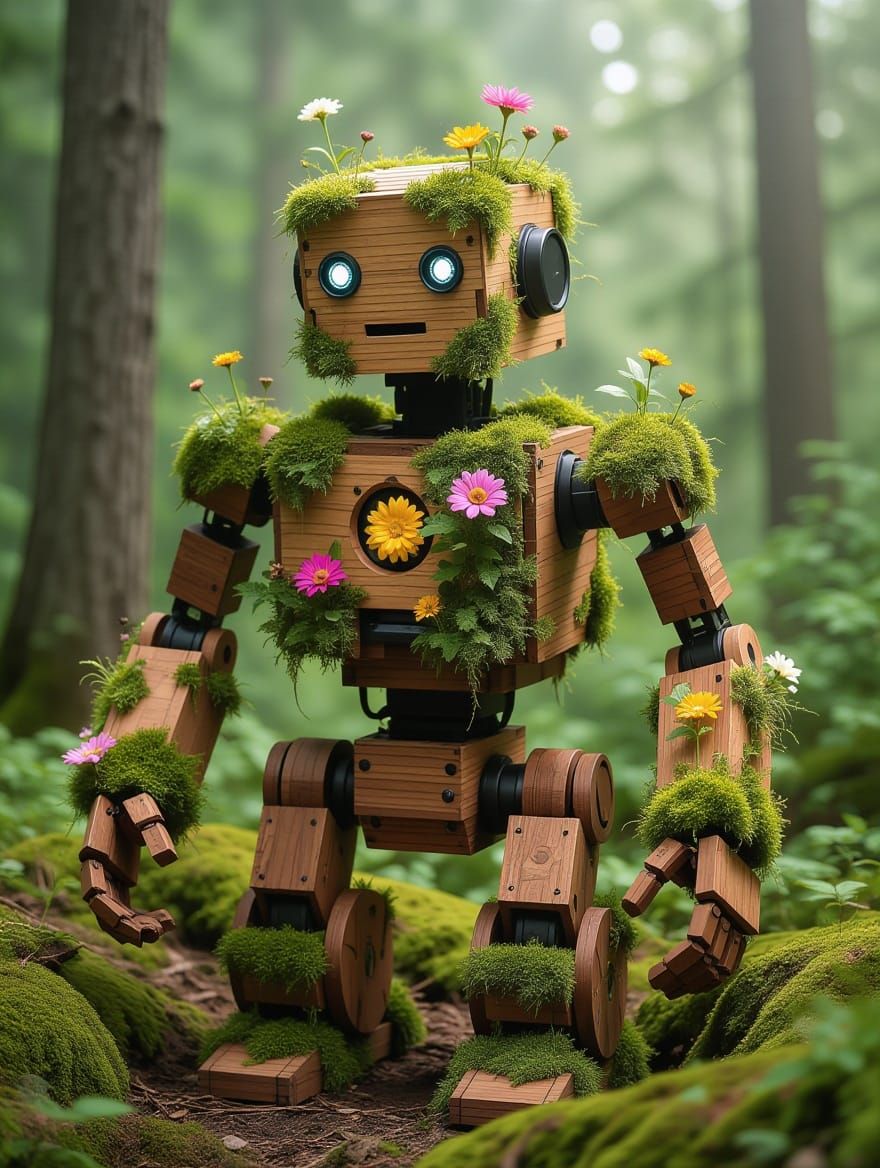 Organic Robot in a Verdant Oasis