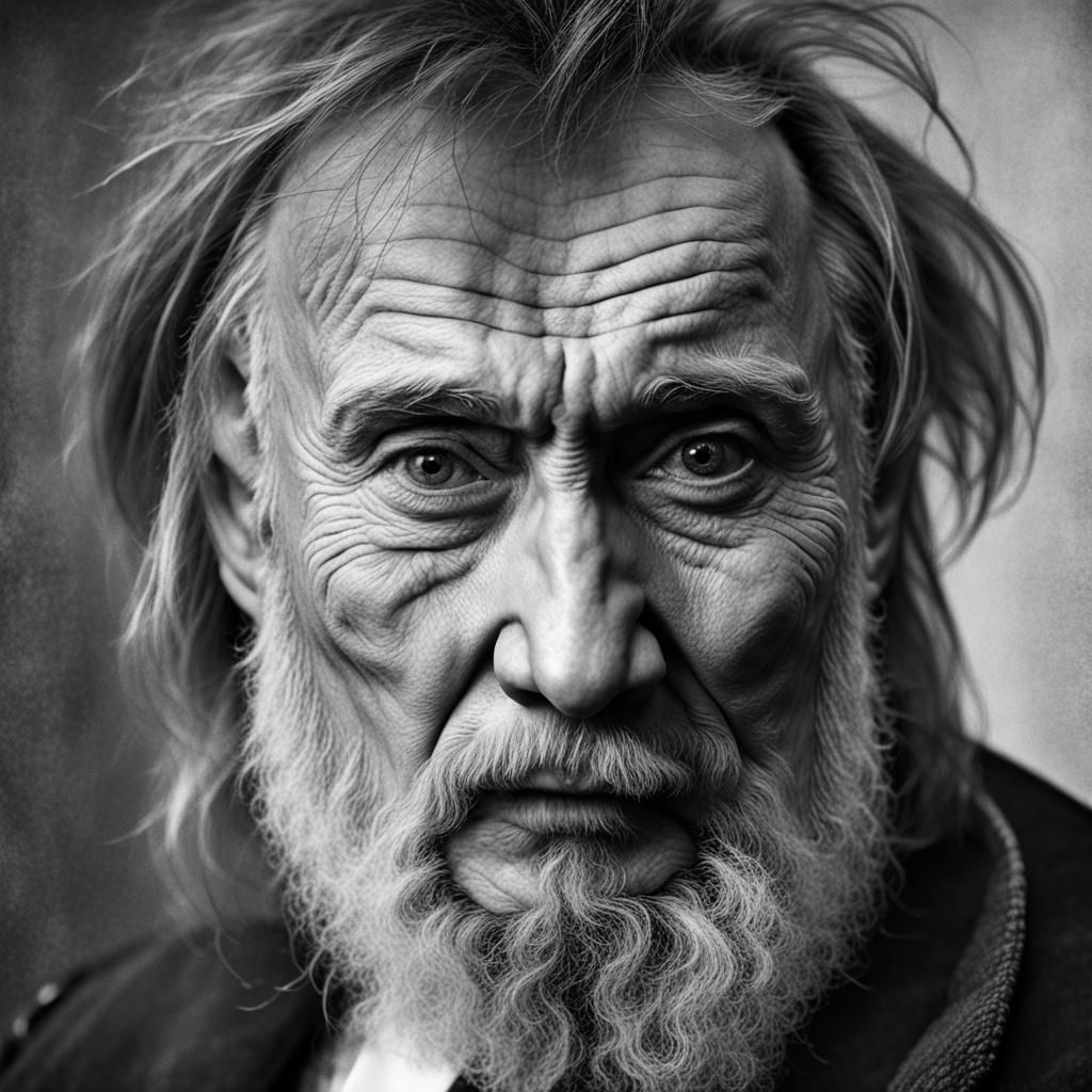 Dramatic Portrait of Vladimir Putin in Black and White