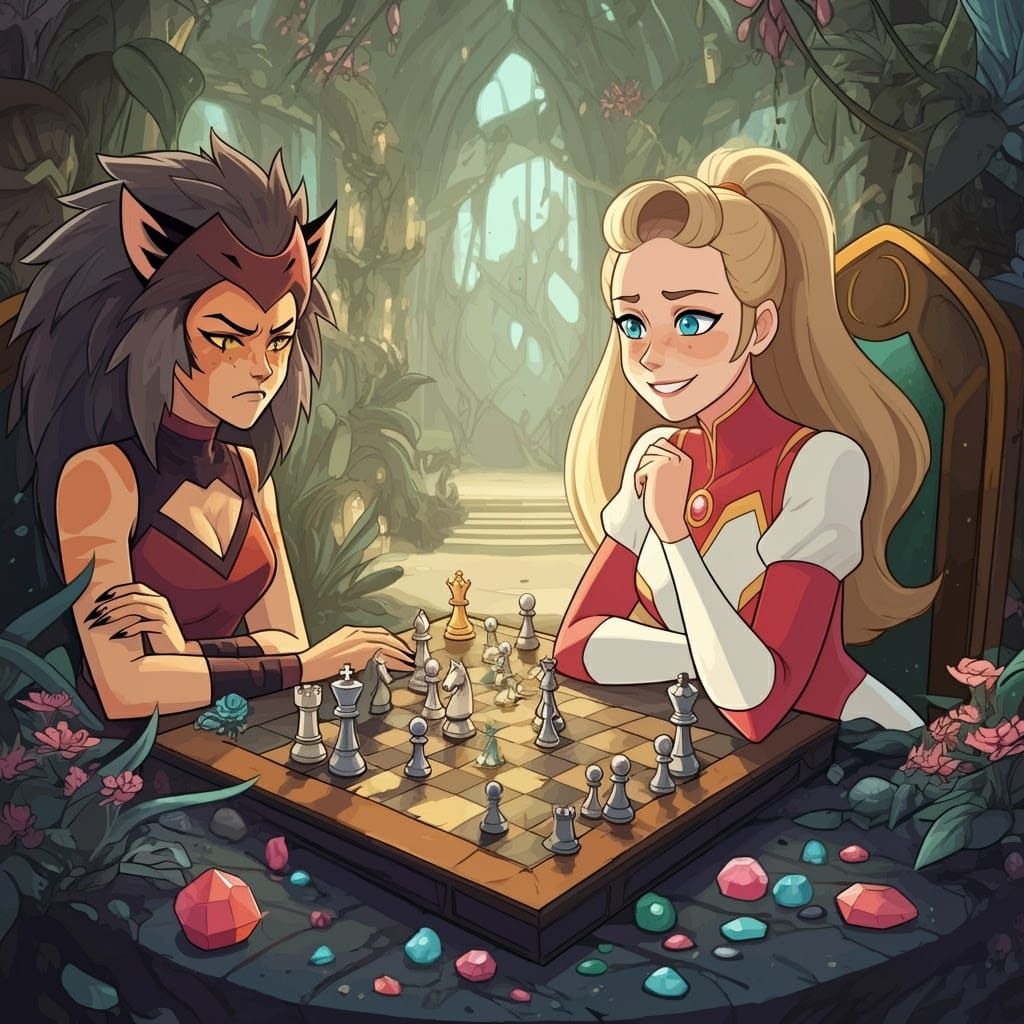 Fantastical Chess Match in Whimsical World