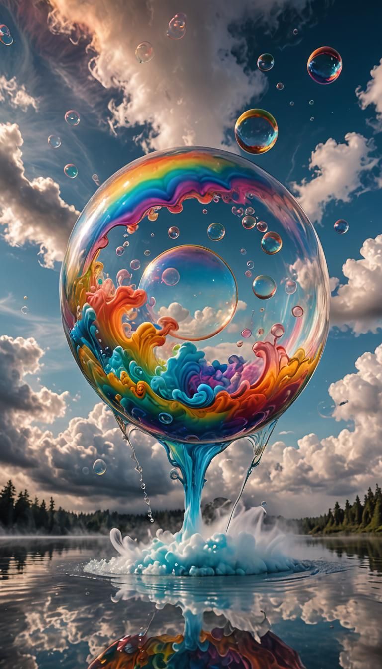 Fairy in Vibrating Non-Newtonian Fluid Bubble
