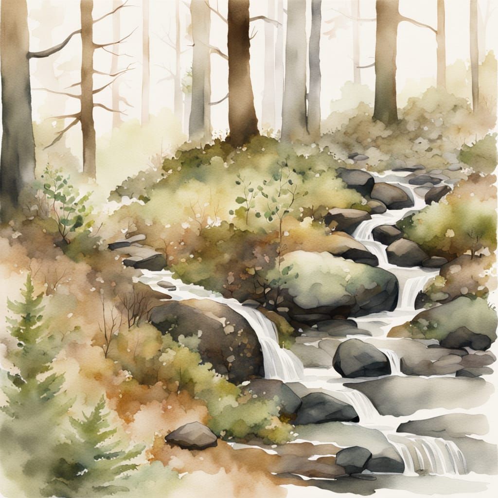 Whimsical Forest Floor in Watercolor