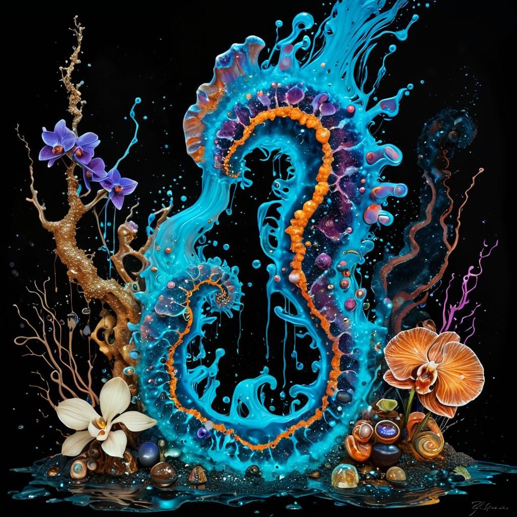 Centaurs and Water Elementals in Bioluminescent RPG World