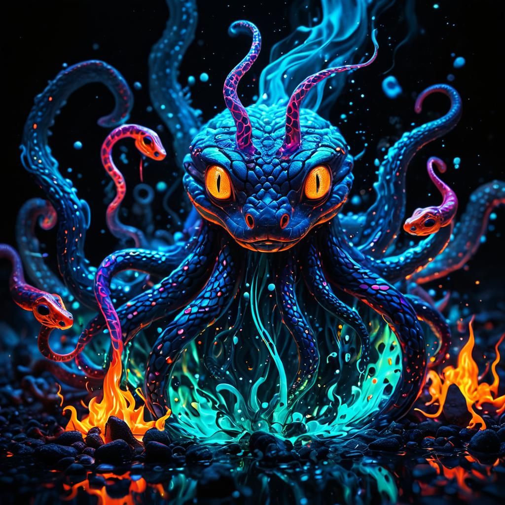 Bioluminescent Centaurs and Water Elementals in RPG World