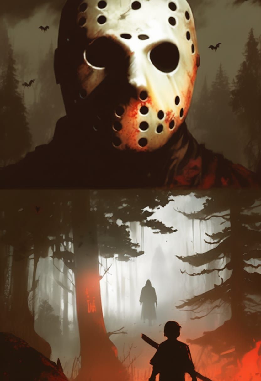 Jason Voorhees Emerges from the Mist in a Dark, Cinematic Ho...
