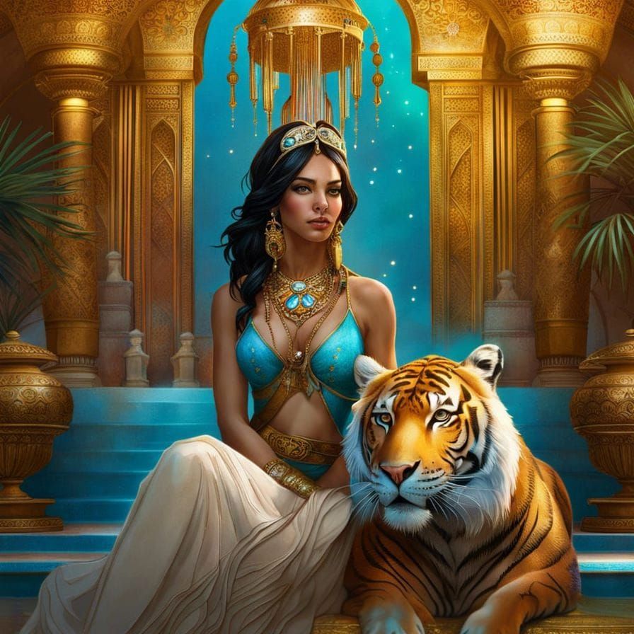 Princess Jasmine and Rajah