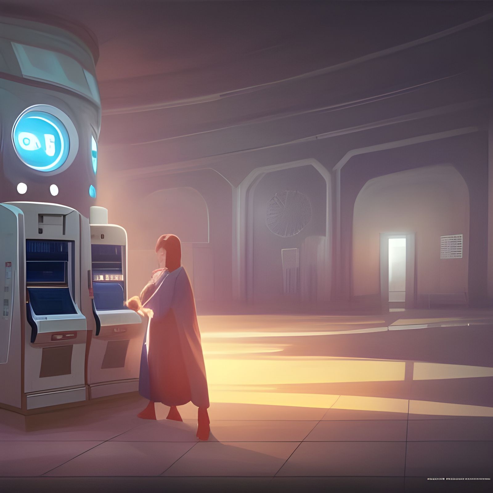 Automatic ATM Alarm Clock in Fantasy Art Style