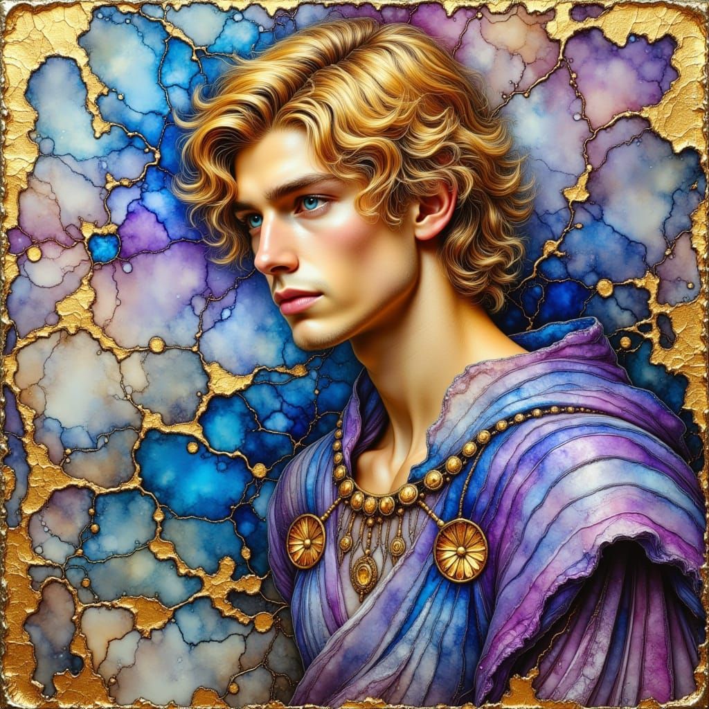 Ethereal Young Noble in Moody Oil Painting