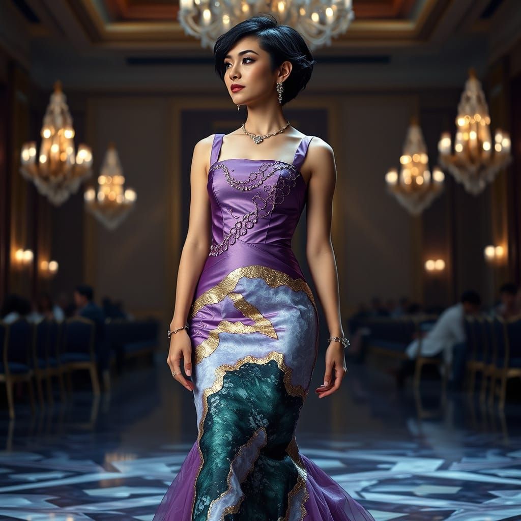 Ethereal Goddess in Geode Crystal Ballgown