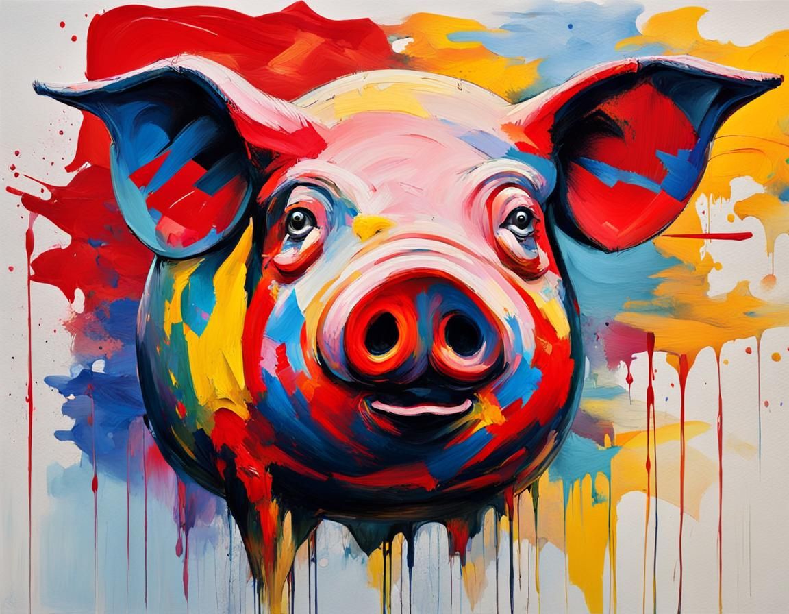 Abstract Pig Head in Van der Rohe Style