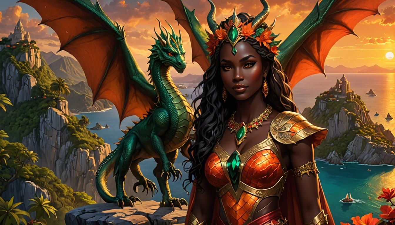 A breathtakingly stunning Haitian Dragon Queen
