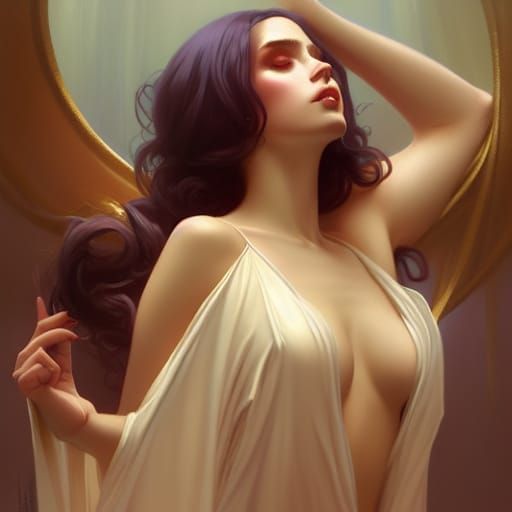 Princess Portrait with Open Robes, Hyperdetailed Art