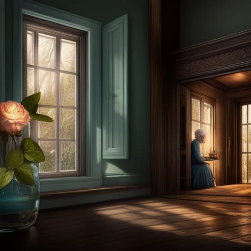 Eleanor Rigby: Dramatic Digital Painting of an Old Woman