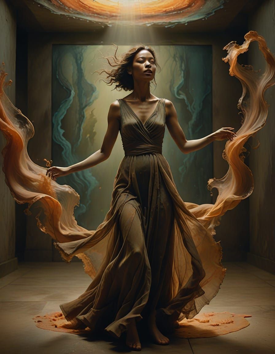 Ethereal Songstress in Hyperrealistic Splash Art