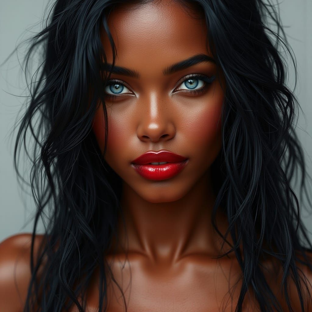 Stunning Black Female Warrior Goddess Portrait