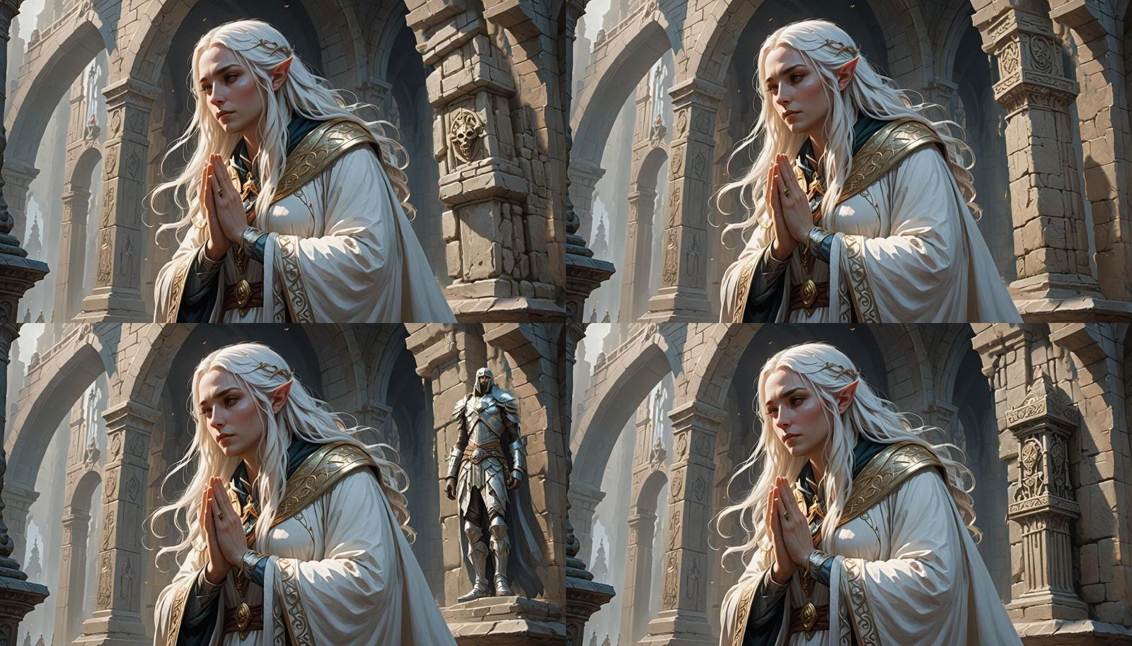 Fantasy White Stone Pillars in D&D Concept Art