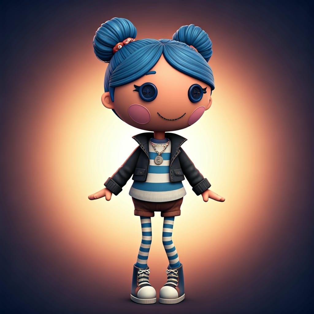 Lalaloopsy Character in Pixar-Inspired 3D Art Style