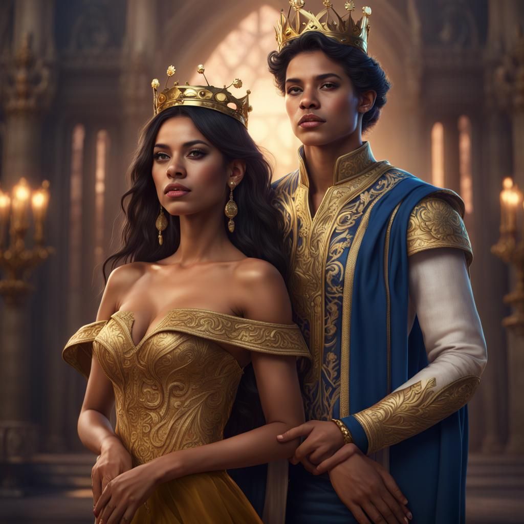 Latina Woman in Royal Dress with Soul Swap Fantasy