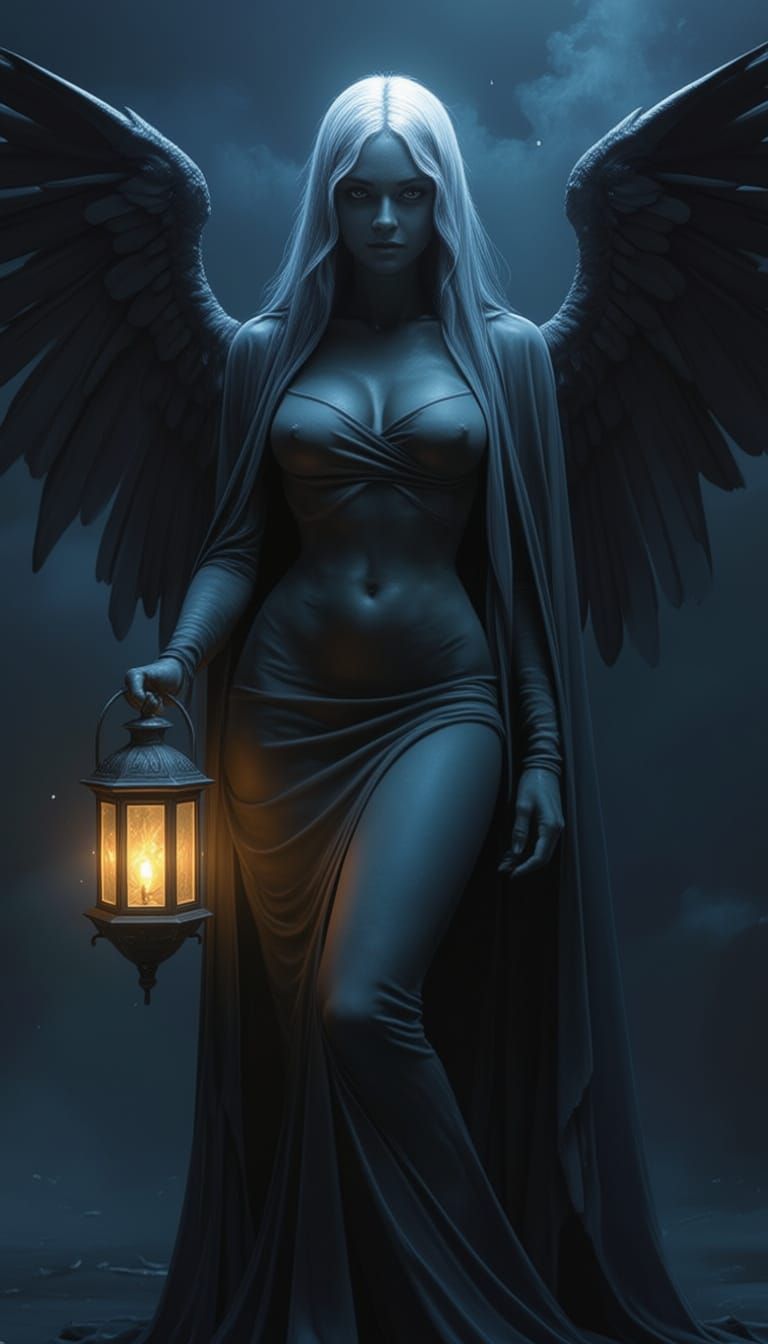 Bioluminescent Woman in Total Darkness