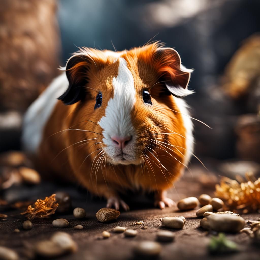 Hyperrealistic Guinea Pig Portrait in High Definition