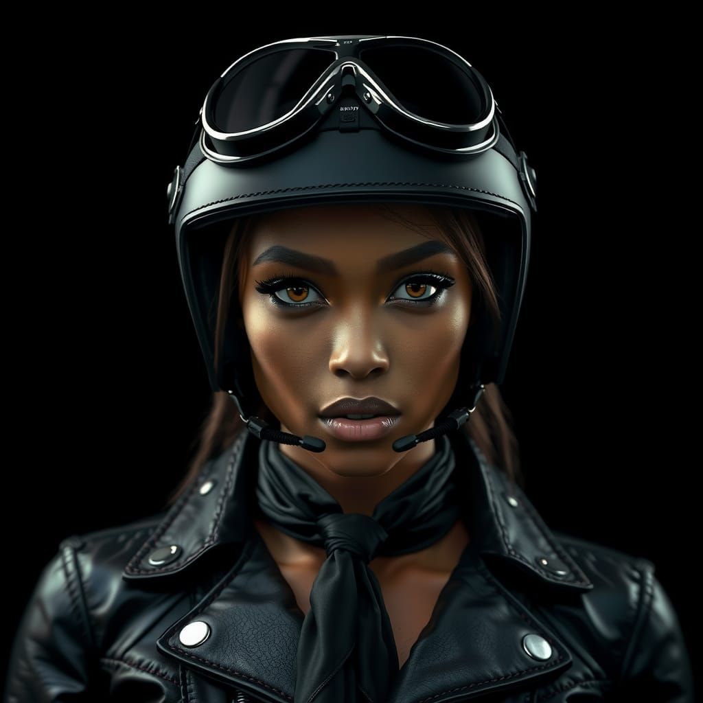 Yami Kawaii Portrait of a Woman Biker