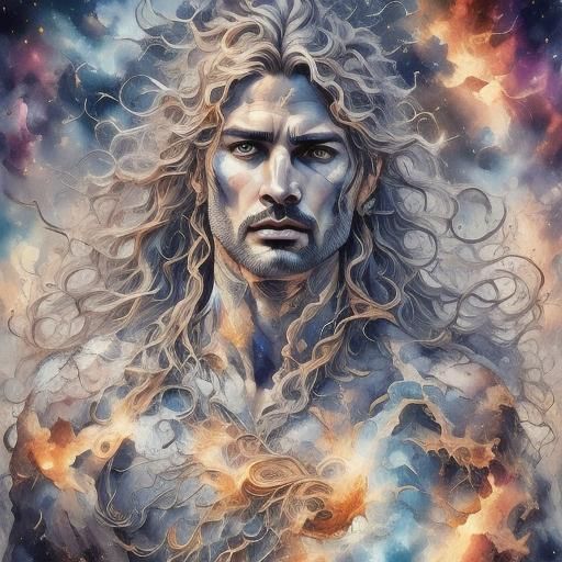 Apollo as Eric Bana: Water-Ink God Portrait
