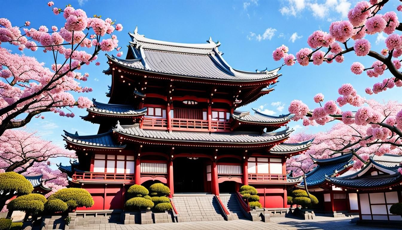 Art Nouveau Rococo Architecture with Japanese Culture