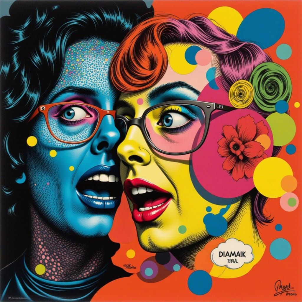 Pop Art Portraits of Duality in Bold Colors