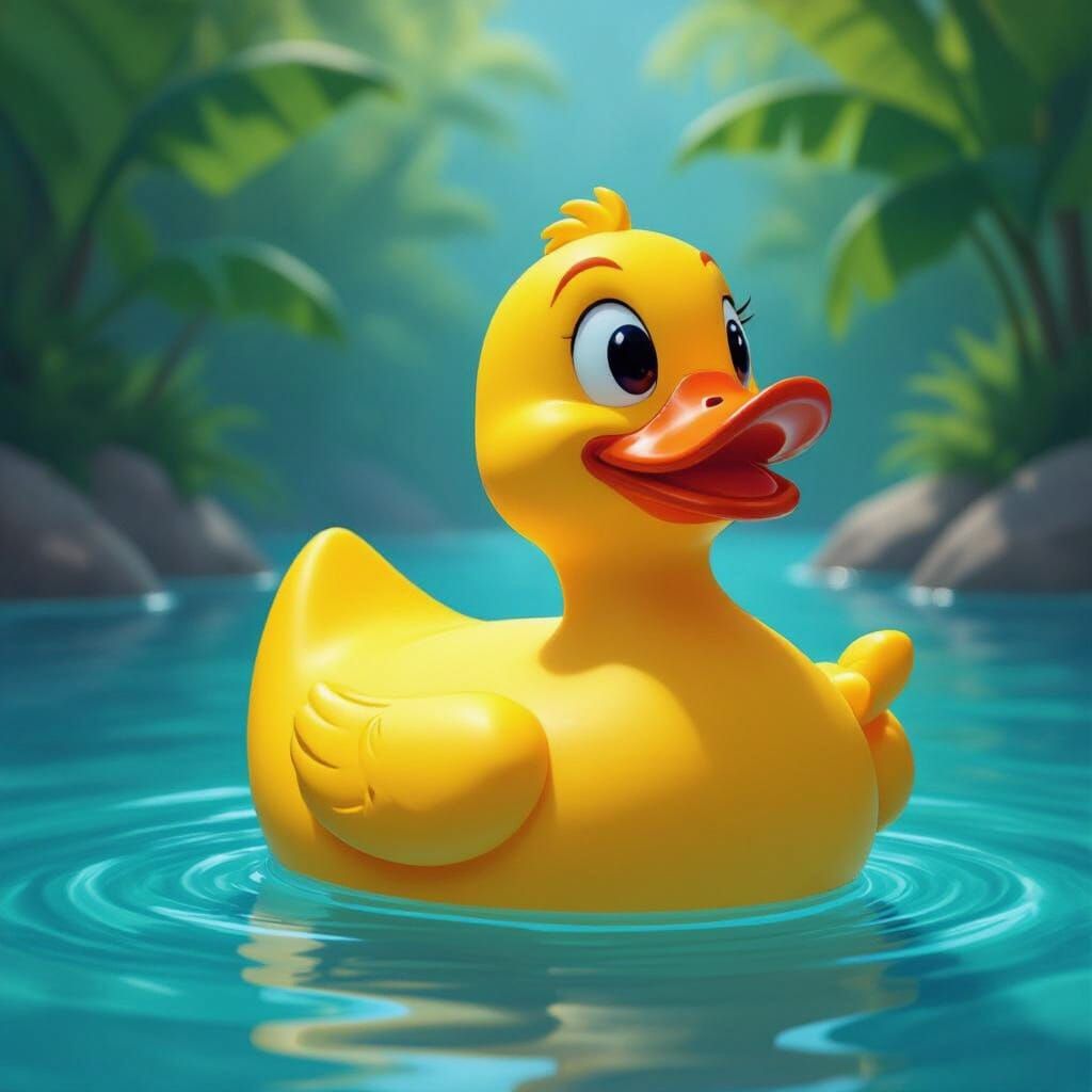 Whimsical Banana Duck in Cartoon Style