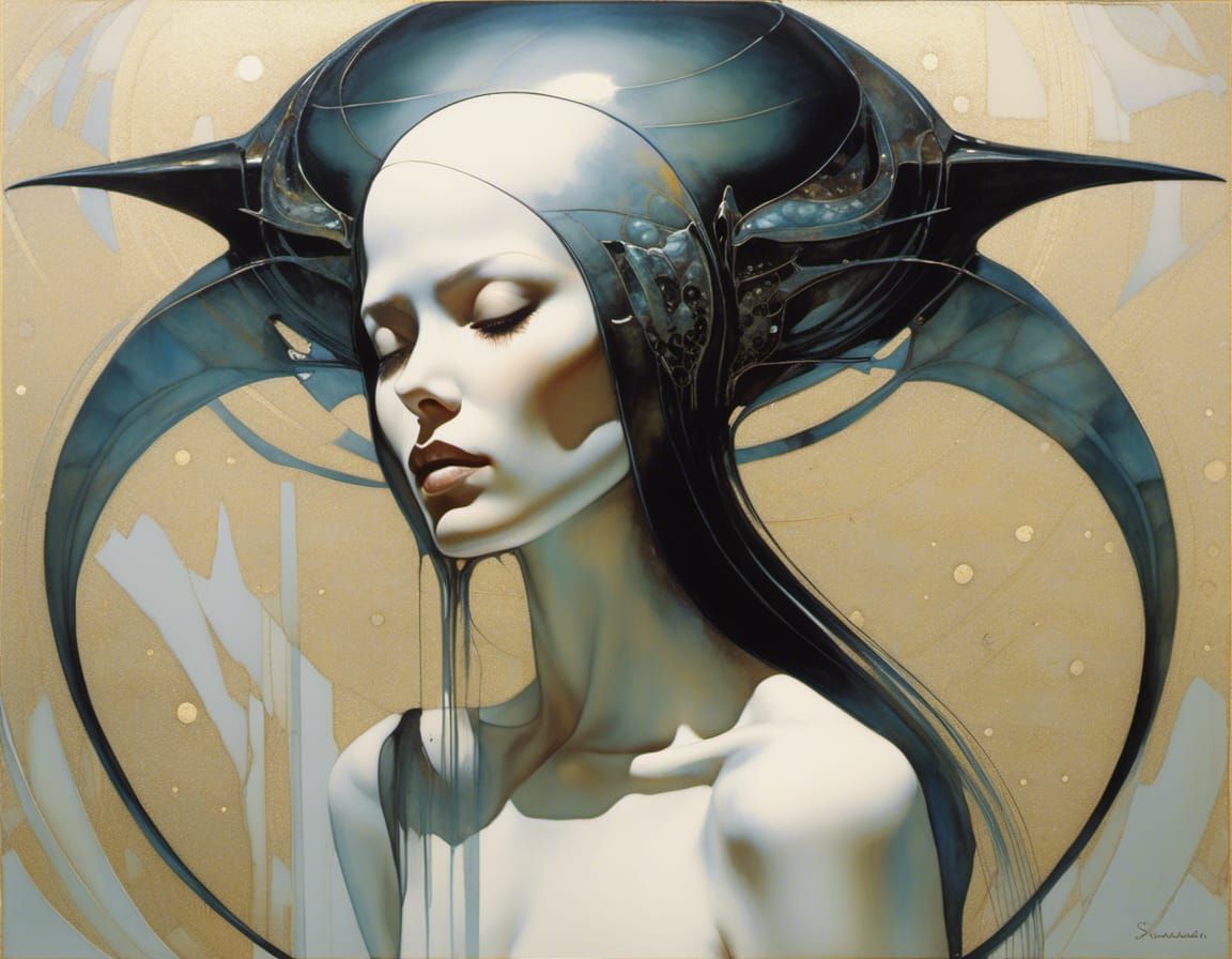 Surreal Alien Woman by Sorayama