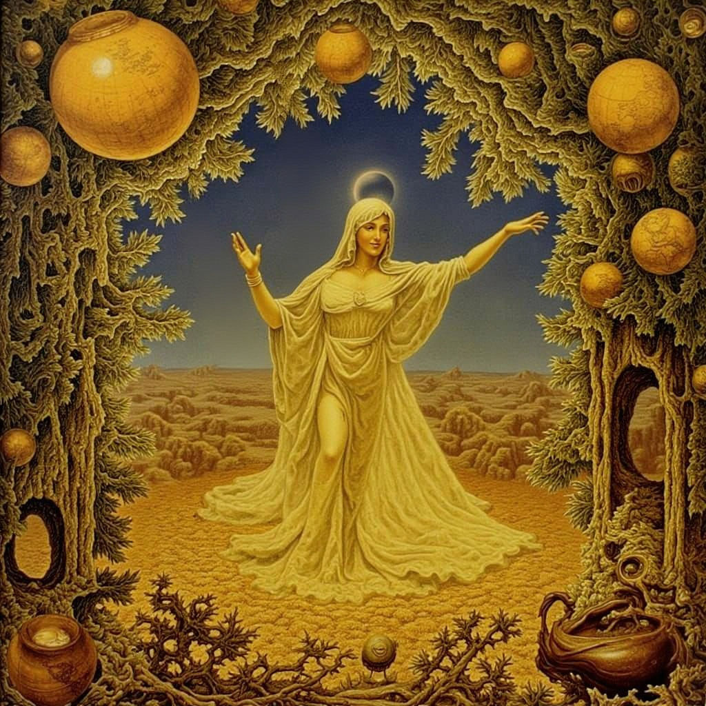 Symbolic Navigation in Visionary Art Style