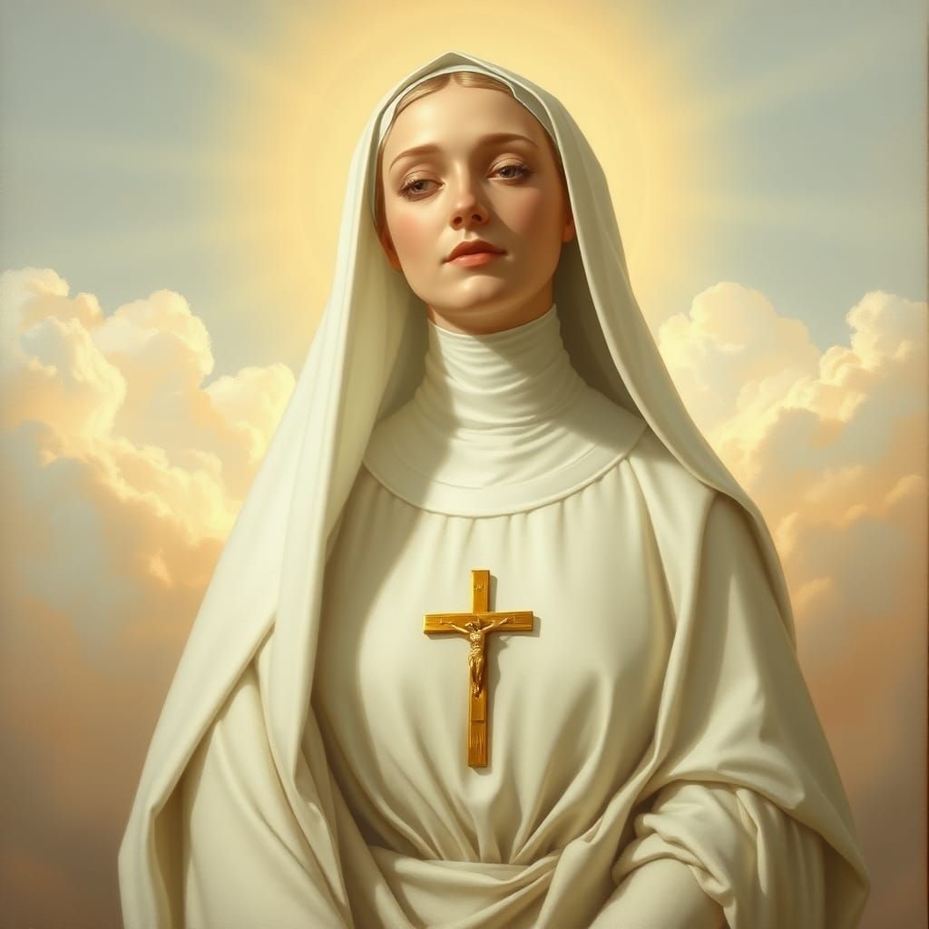 Saint Clare Portrait in Renaissance Style
