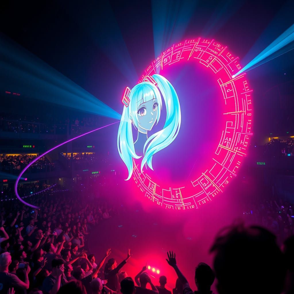 Hyper-Realistic Holographic Hatsune Miku Radiates Otherworld...