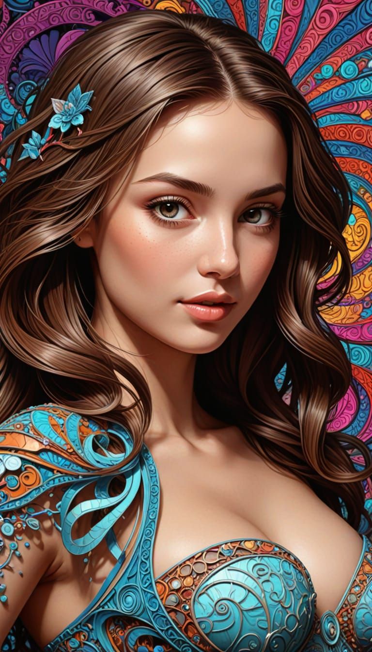 Aphrodite Embodies Love and Happiness in High Contrast Style