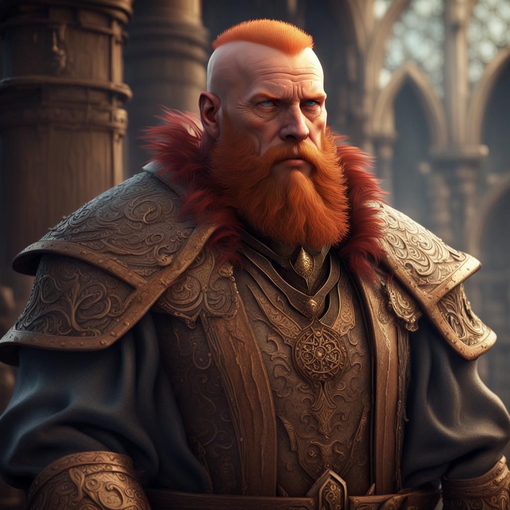 Fantasy Guild Master with Ginger Beard in Detailed Matte Pai...