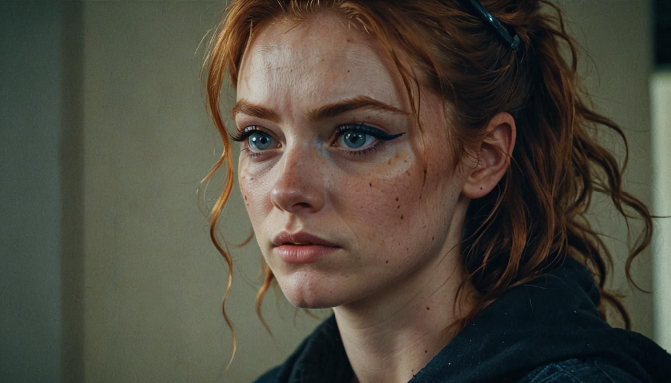 Expressive Portrait of a Crying Irish Girl