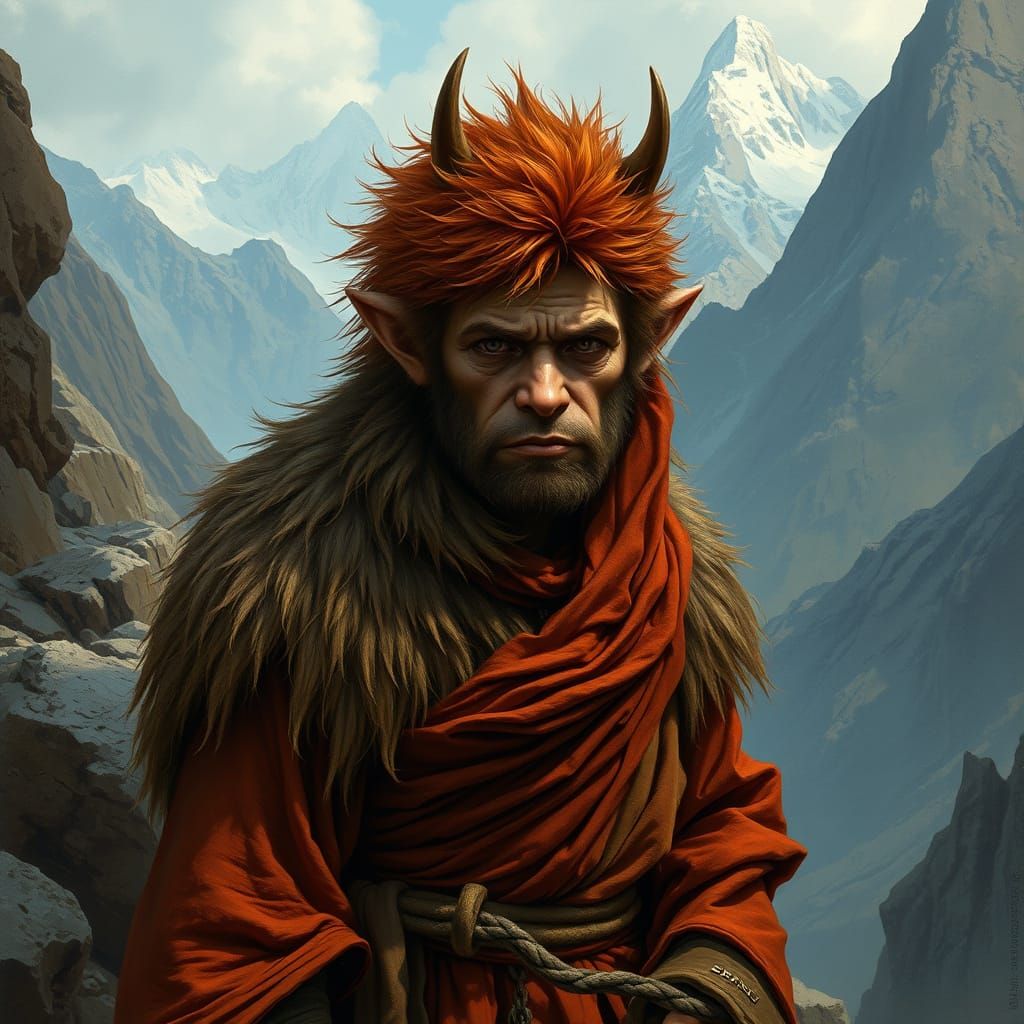 Wild Man in Nepal, in Fantasy Art Style