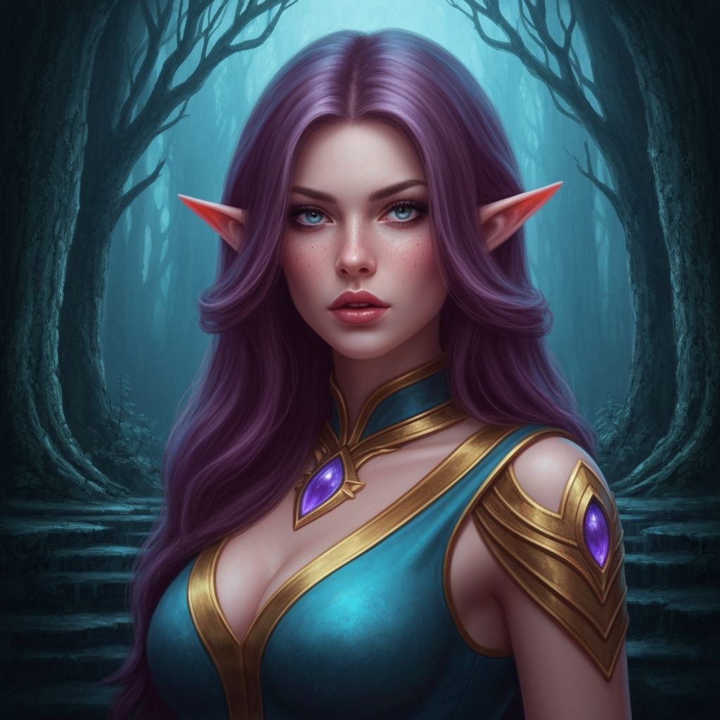 Elven Queen Supermodel in Detailed Matte Painting