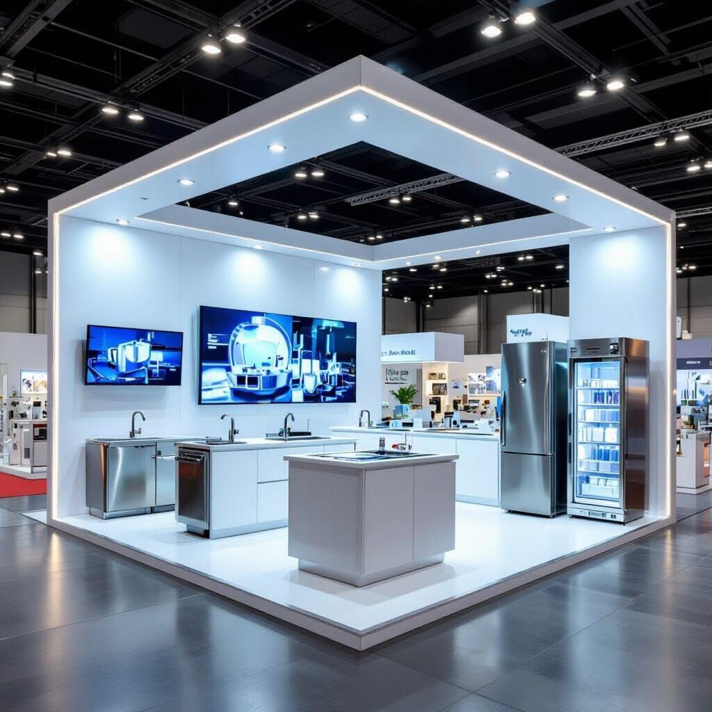 Modern Exhibition Booth Design with LED Display