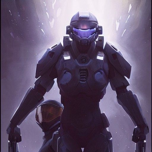 Sinister Master Chief and Cortana Artwork