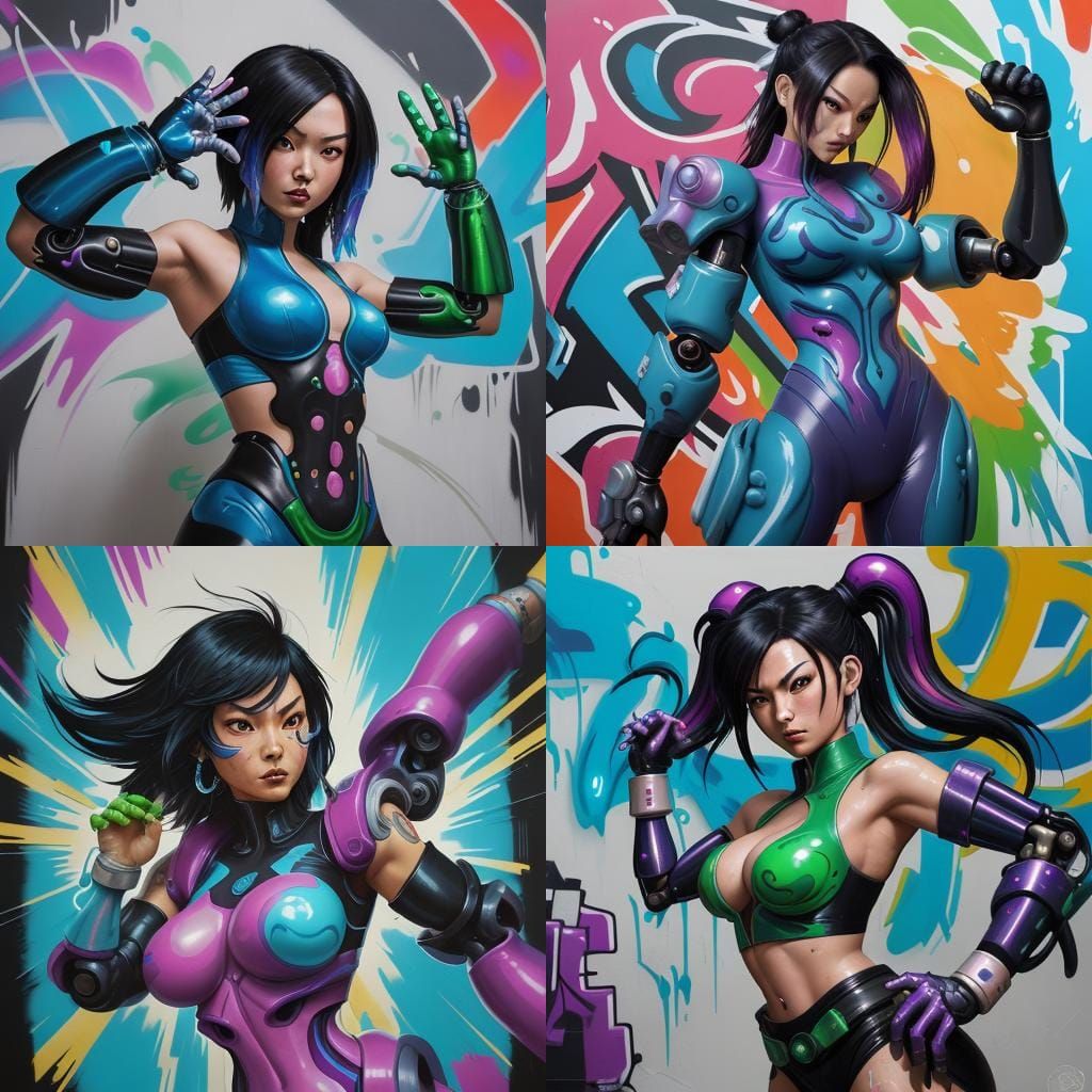 Jade Chan with Cyberpunk Robot Arms