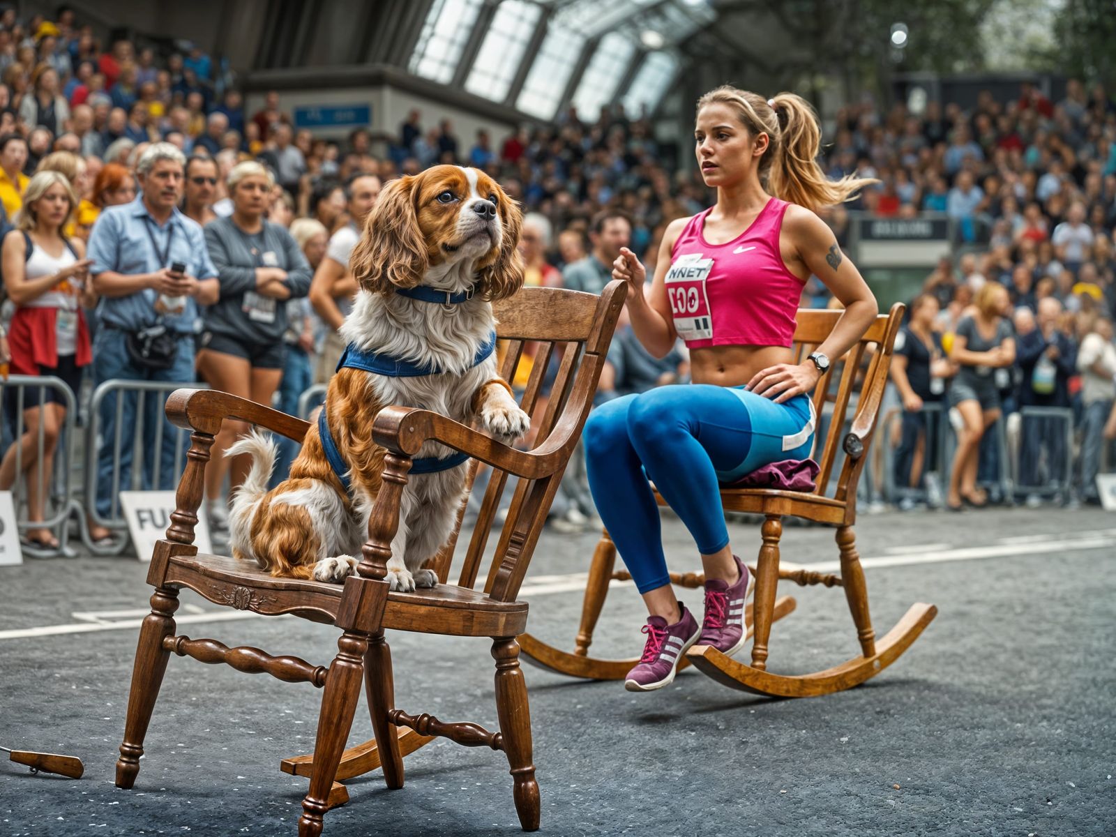 Cavalier Spaniel Competes in Rocking Chair Marathon